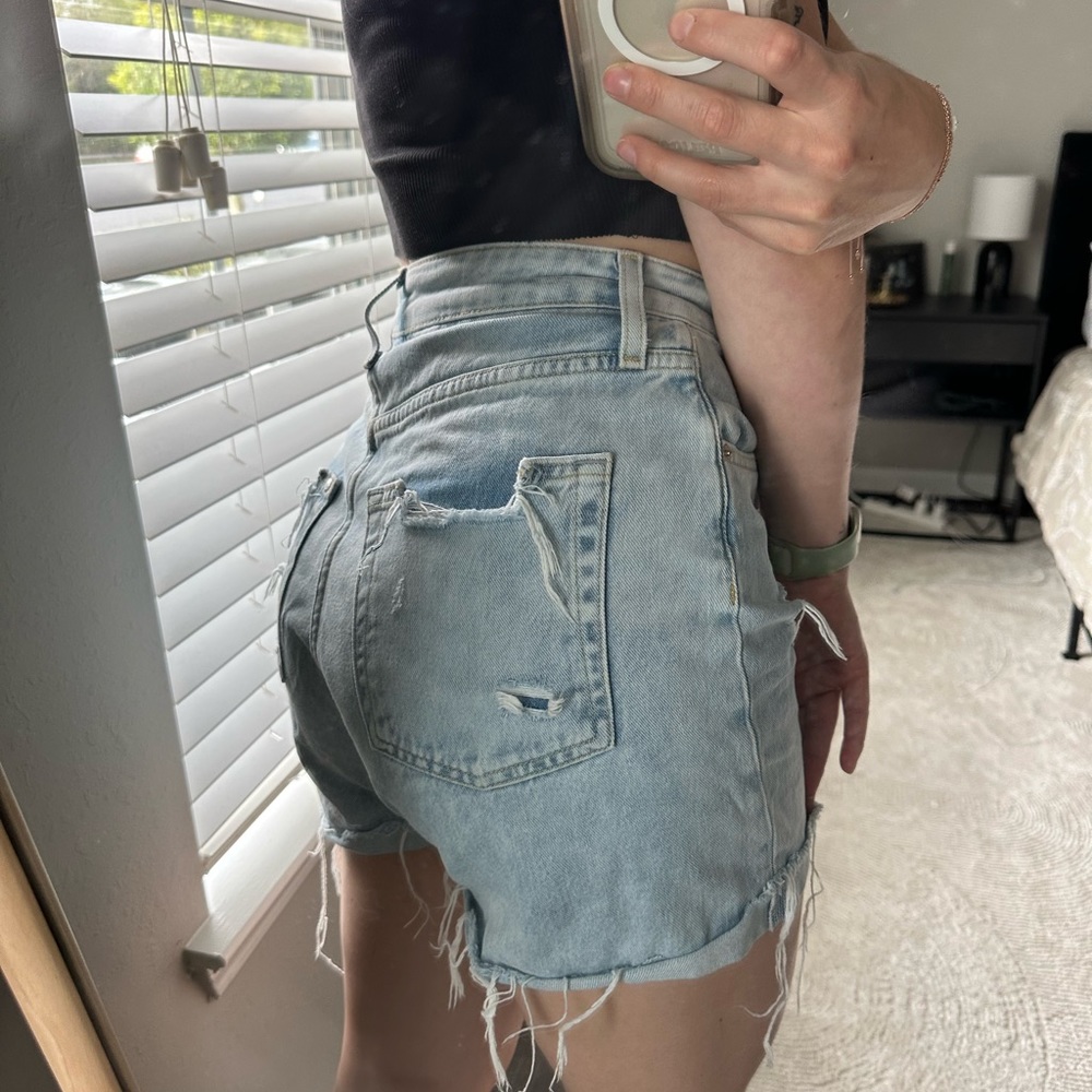 High waist denim shorts